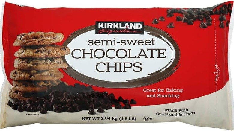 Costco Kirkland chocolate chips red bag