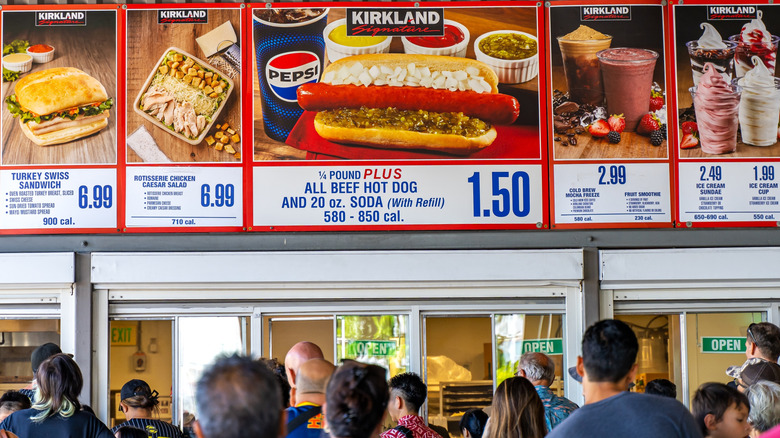 A Costco food court.