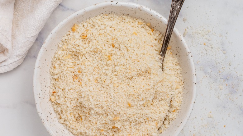 Bowl of breadcrumbs