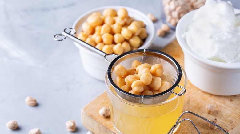 Chickpeas and their aquafaba