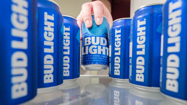 cans of bud light in fridge