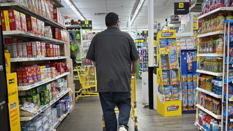 Person shopping at Dollar general