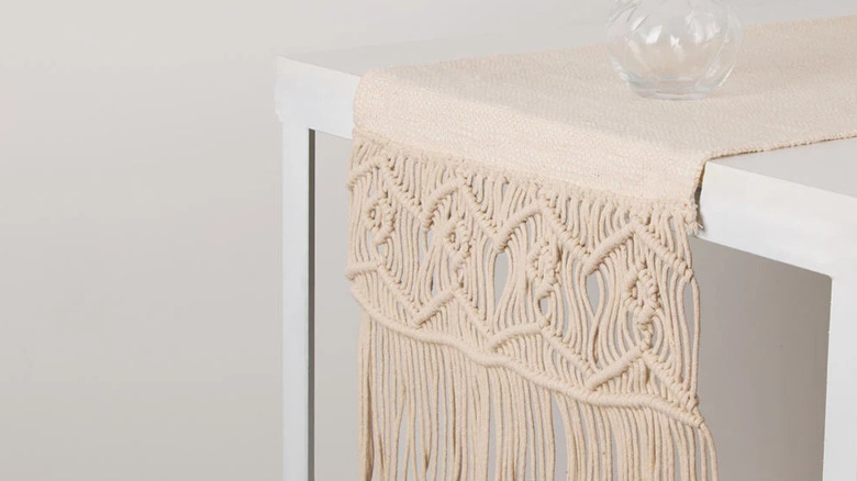 True Living Macramé Table Runner from Dollar General.