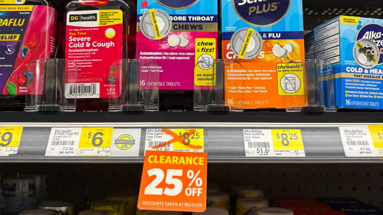 Medicine on clearance at Dollar General.