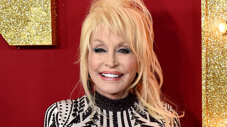 Closeup of country music star Dolly Parton, smiling