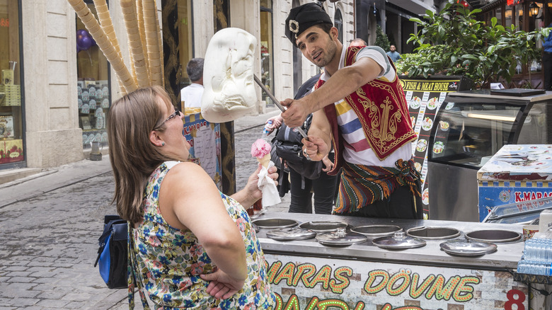 Dondurma Turkish ice cream vendor 