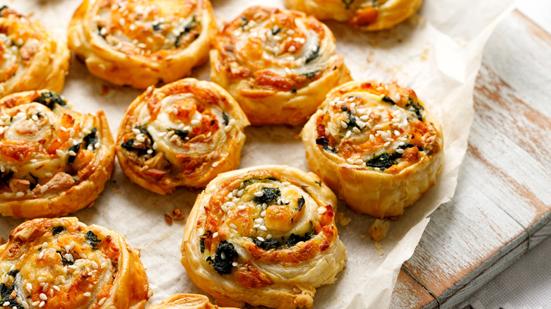 Homemade puff pastry pinwheels