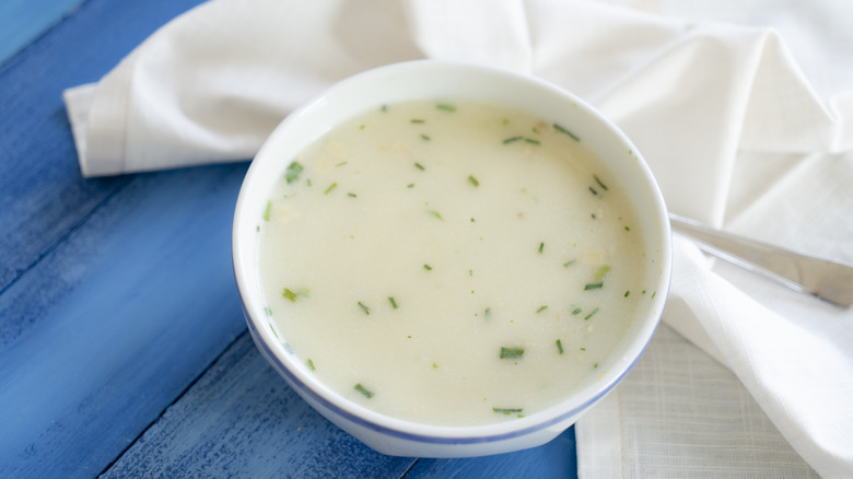 Bowl of cream of chicken soup