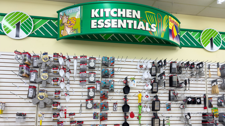 The kitchen essentials section of the Dollar Tree