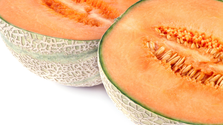 cantaloupe cut in half