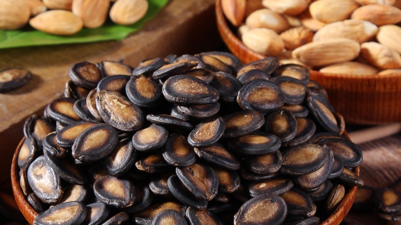 roasted melon seeds in bowls
