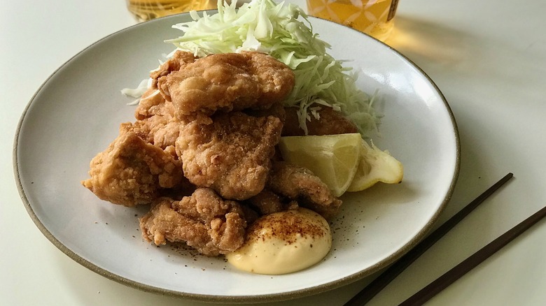 fried chicken pieces on plate