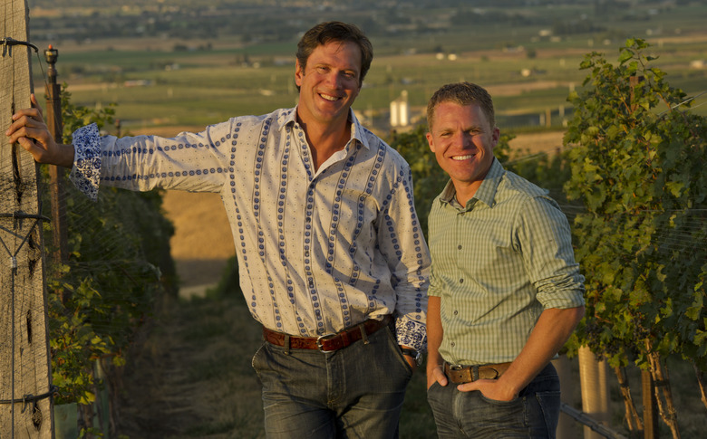 Drew Bledsoe (left) teamed with winemaker Chris Figgins to launch Doubleback, now one of Washington's most acclaimed wineries.