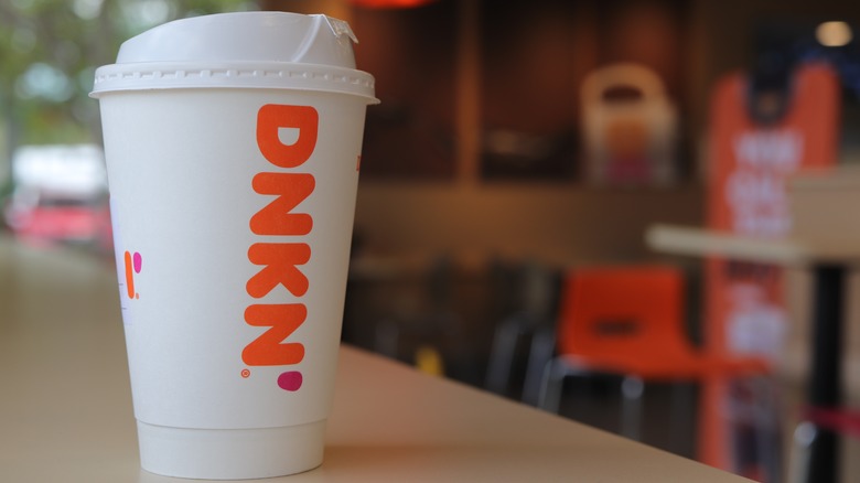 Dunkin' cup of coffee