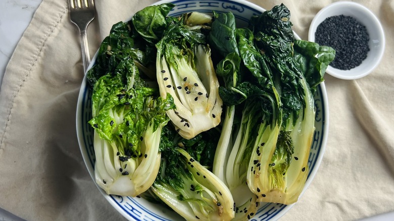 stir-fried sesame bok choy 