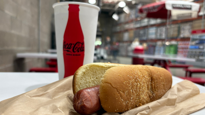 Costco hot dog isolated.