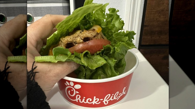 Lettuce wrap served at Chick-Fil-A.