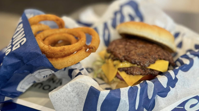 An order of Culver's onion rings and a ButterBurger