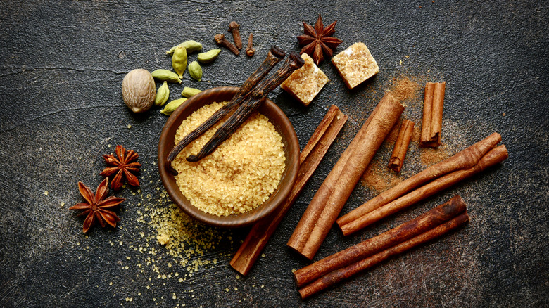Spices and ingredients that may be used in chai