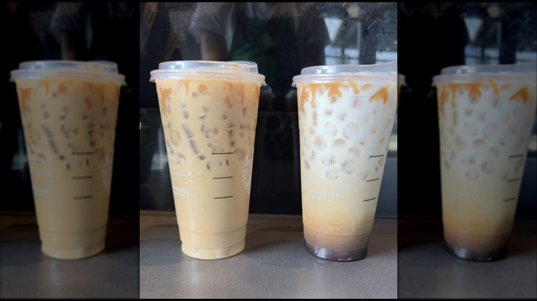 Caramel Macchiato made upside down.