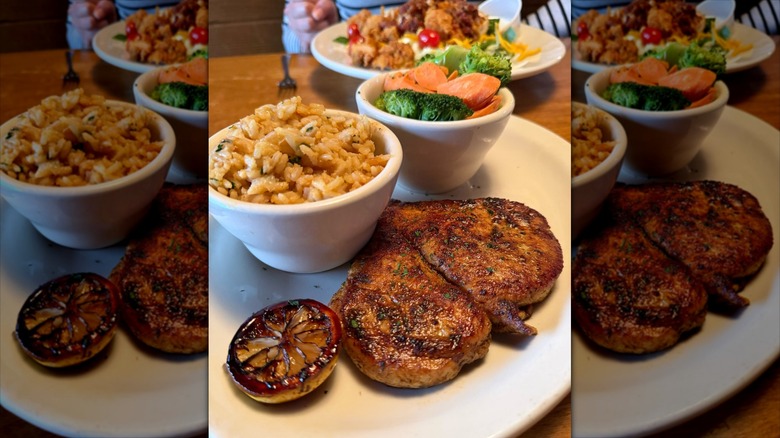 Texas Roadhouse's Herb Crusted Chicken dinner.