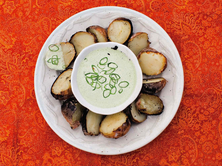 Ember-Roasted Salt Potatoes With Scallion Cream Recipe