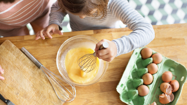 whisking eggs