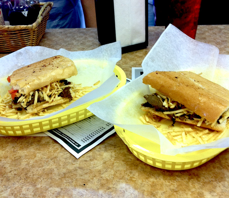 Steak and potatoes have never been closer than in this sandwich.