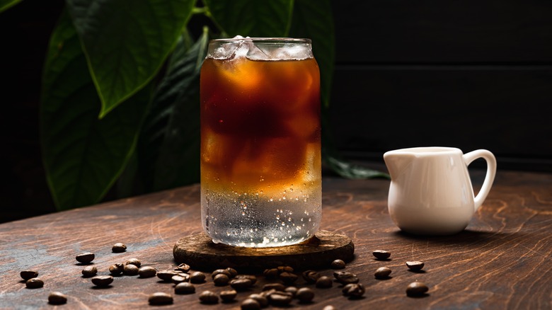 espresso tonic mocktail on coaster
