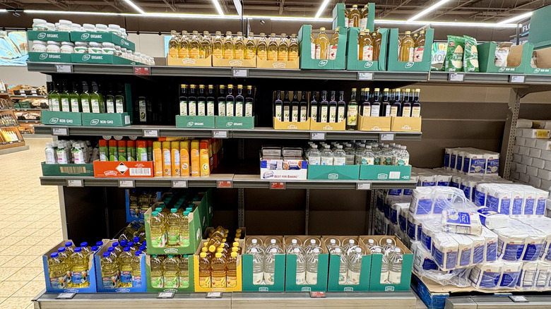 Baking oils and ingredients on Aldi shelves