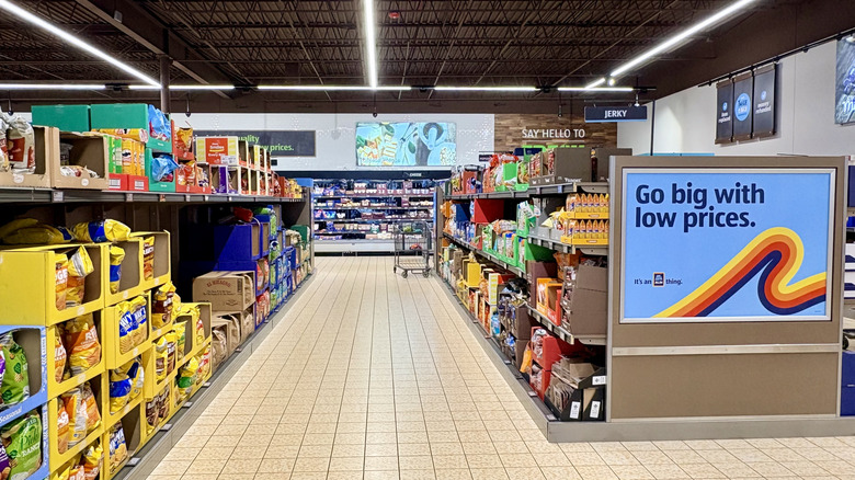 Aisle at Aldi grocery store
