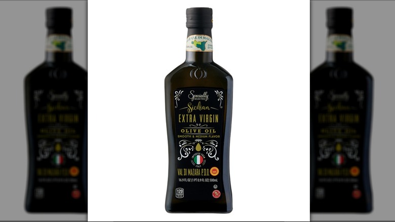 Bottle of Sicilian olive oil from Aldi