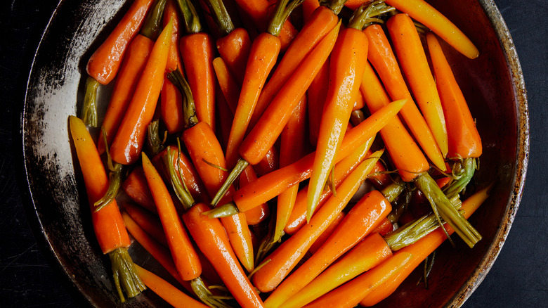 Frying pan of carrots