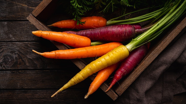 Bunch of rainbow carrots