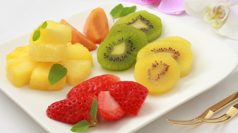 assorted cut fruit