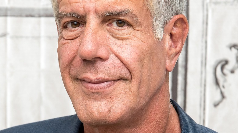 Anthony Bourdain with slight smirk