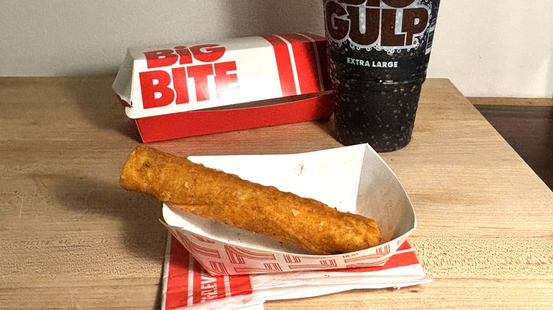 Monterey Jack chicken taquito with Big Gulp