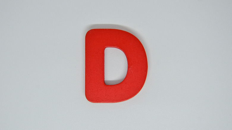 Handmade wooden letter D