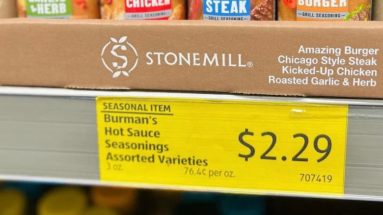 seasonal item tag at Aldi