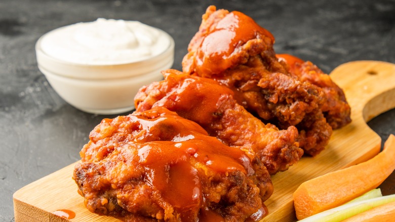 deep fried buffalo hot wings