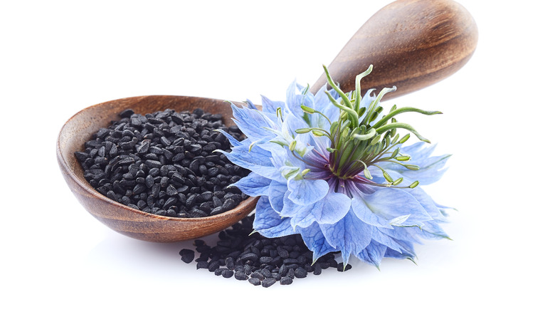 A heap of nigella seeds