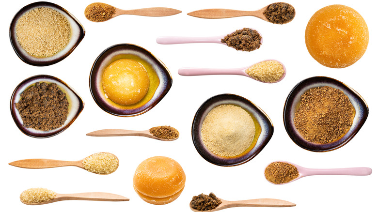 Various types of sugar
