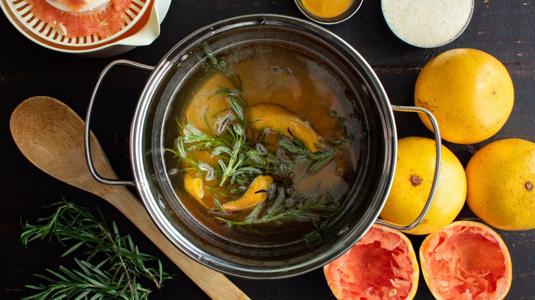 Rosemary grapefruit simple syrup