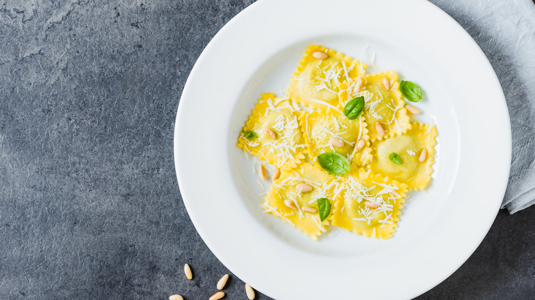 ravioli with fresh basil