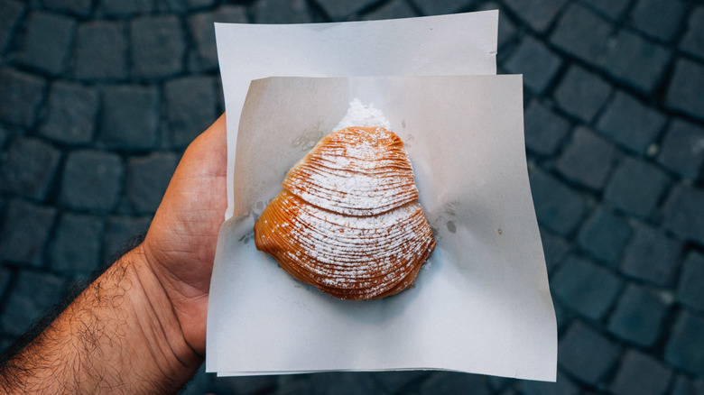 Top view of Italian sfogliatelle
