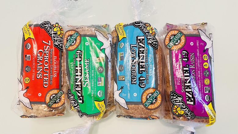 Various loaves of Ezekiel Bread