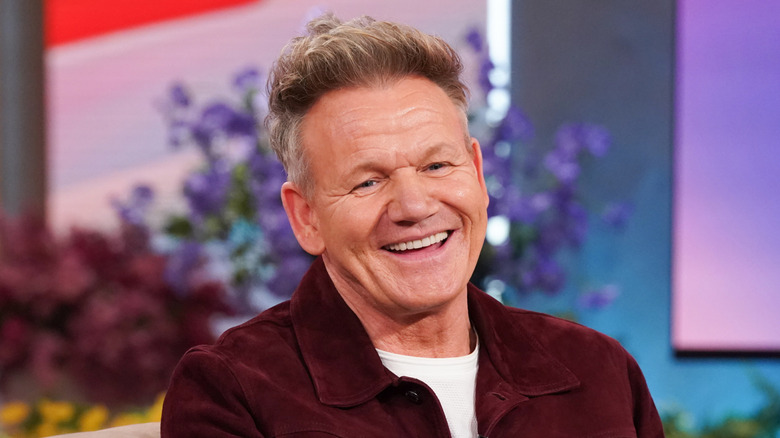 Gordon Ramsay smiling while on talk show