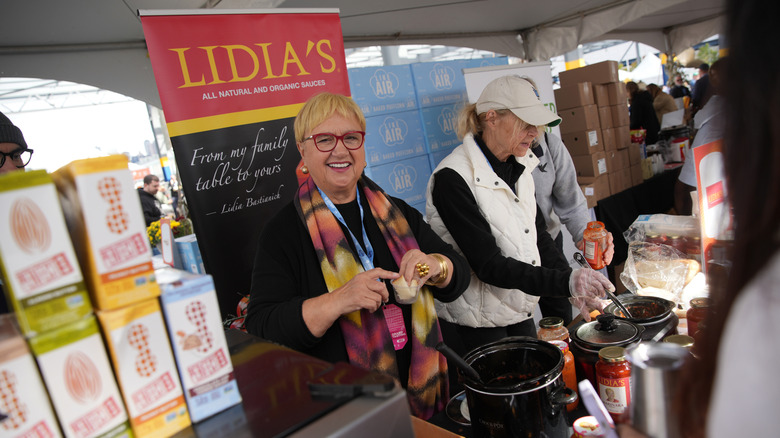 Lidia Bastianich cooking during an event