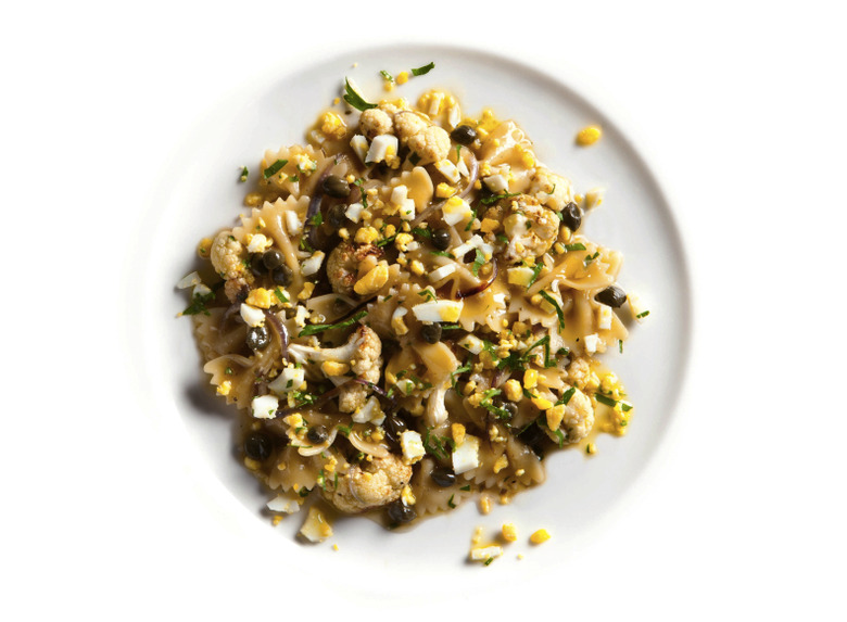 Farfalle Pasta With Cauliflower, Anchovy And Hard-Cooked Egg Recipe