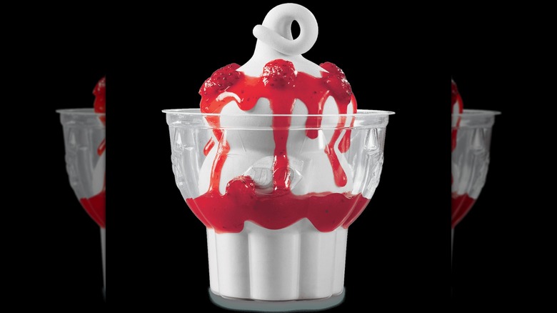 Small strawberry sundae from Dairy Queen.